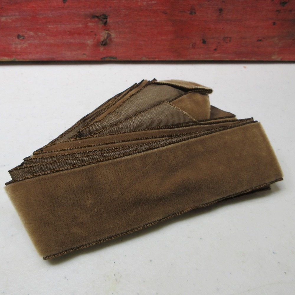 VTG Mocha Brown Velvet & Grosgrain Ribbon 1.5" Wide x 4 Yards Craft
